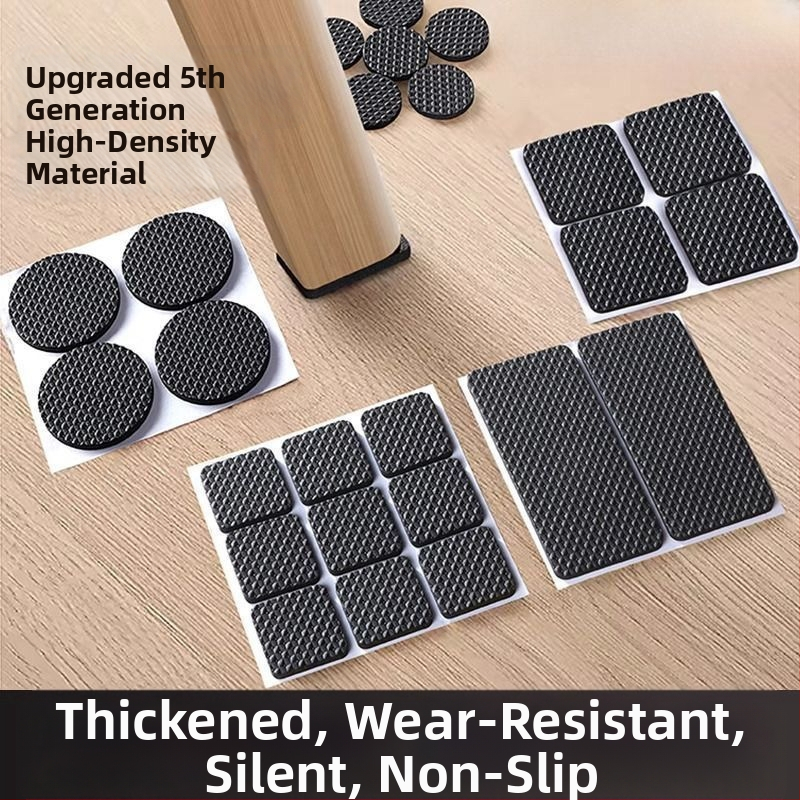 Stalo ir kėdės kojų padėklai — EVA medžiaga, kvadratinė forma, priešslydis, atsparūs dilimui, modernus minimalistinis stilius