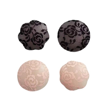 Silicone niplių pleistrai su nėriniais, be žymų, ploni, apvalūs, seksualūs