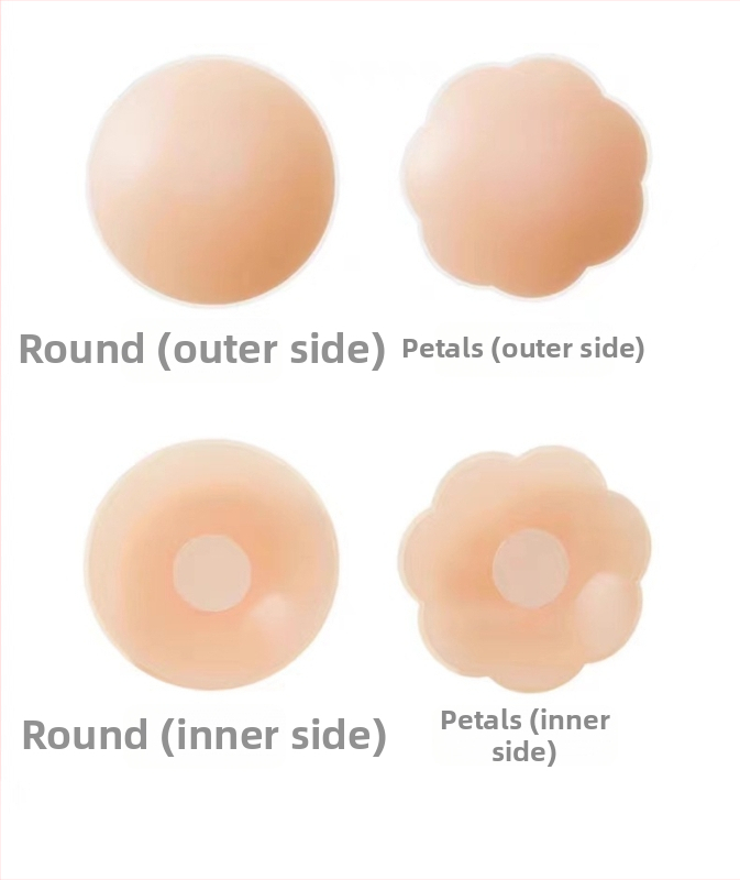 Silicone niplių pleistrai su nėriniais, be žymų, ploni, apvalūs, seksualūs