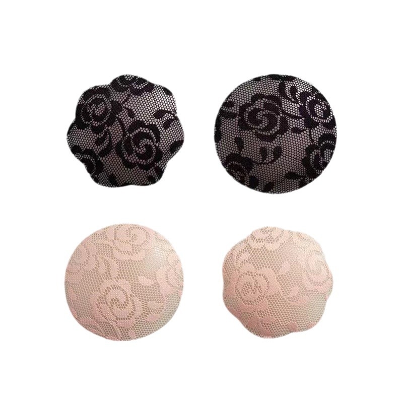 Silicone niplių pleistrai su nėriniais, be žymų, ploni, apvalūs, seksualūs