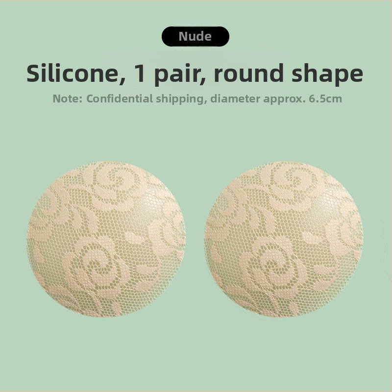 Silicone niplių pleistrai su nėriniais, be žymų, ploni, apvalūs, seksualūs