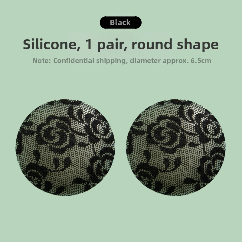 Silicone niplių pleistrai su nėriniais, be žymų, ploni, apvalūs, seksualūs