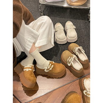 Sandale slip-on în stil Birkenstock pentru femei, design retro, partea superioară din PU artificial, căptușeală interioară din pluș artificial scurt, talpă din cauciuc, grosimea talpei 0-3 cm