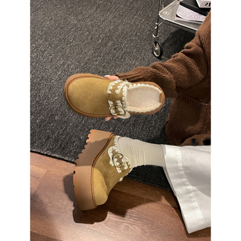 Sandale slip-on în stil Birkenstock pentru femei, design retro, partea superioară din PU artificial, căptușeală interioară din pluș artificial scurt, talpă din cauciuc, grosimea talpei 0-3 cm