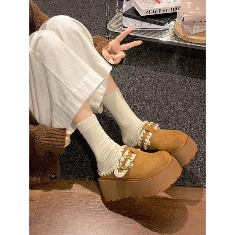 Sandale slip-on în stil Birkenstock pentru femei, design retro, partea superioară din PU artificial, căptușeală interioară din pluș artificial scurt, talpă din cauciuc, grosimea talpei 0-3 cm