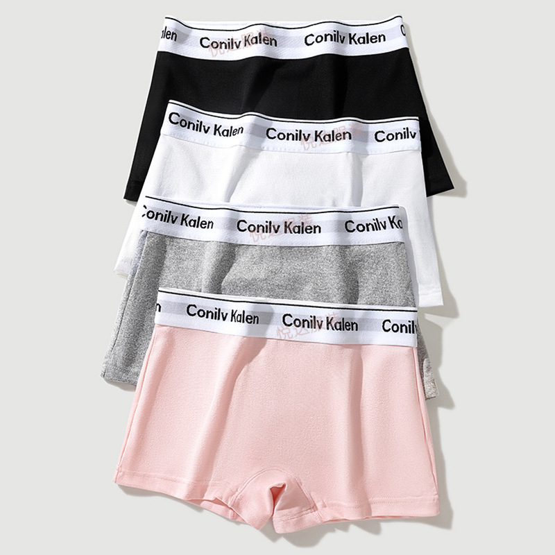 Naiste boxer briefs tähtedemustriga, hingav kudum, keskmine vöö, polüesterist vooder