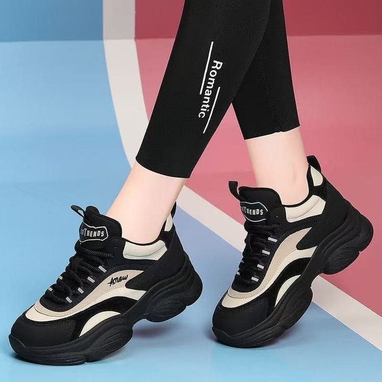 Naiste platvormkingad paksu platvormiga, ümmargune varba, PU pealne, PU sisetald, kummist talla