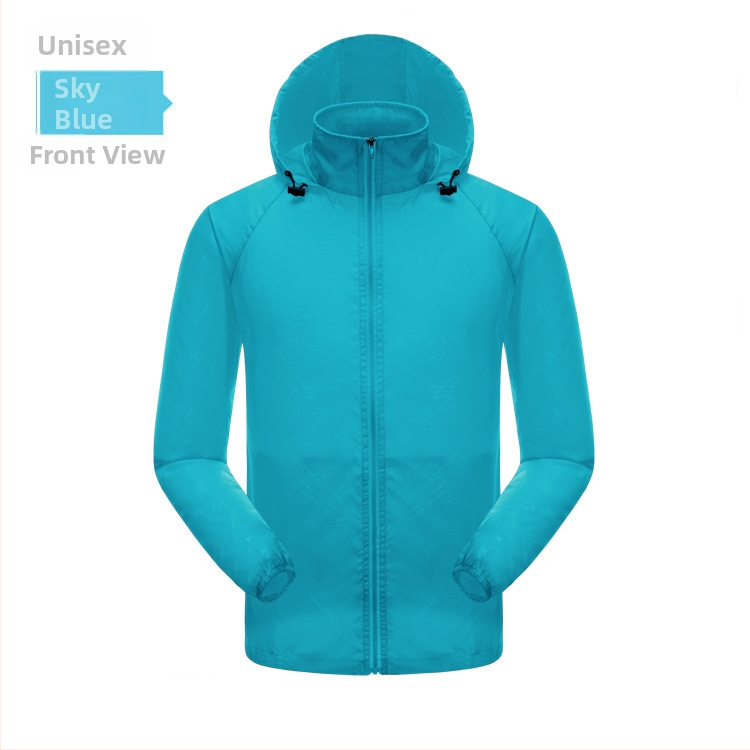 Външно качулесто яке за слънцезащита, леко бързосъхнещо нейлоново ветровка за риболов и колоездене