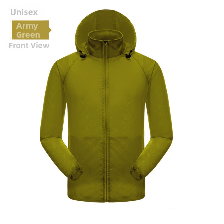 Външно качулесто яке за слънцезащита, леко бързосъхнещо нейлоново ветровка за риболов и колоездене