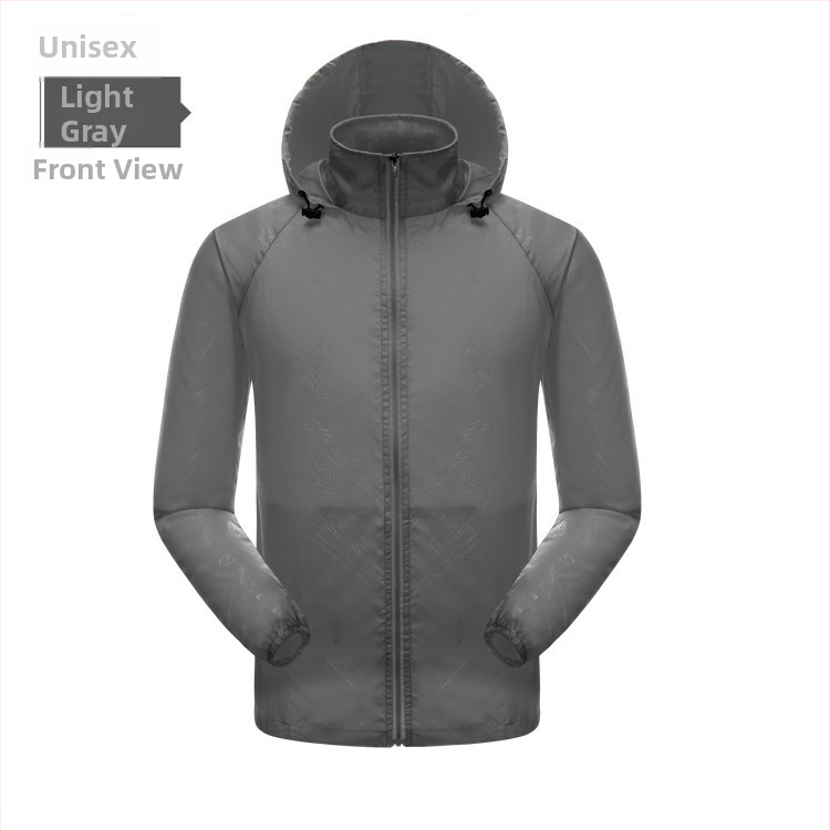 Външно качулесто яке за слънцезащита, леко бързосъхнещо нейлоново ветровка за риболов и колоездене