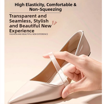 Skaidrūs nematomi moterų aukštakulnių batų raišteliai su anti-slip juostomis, užtikrinantys tvirtą laikymą — Prekės kodas: Cx-yunqie — Sezonos: visos