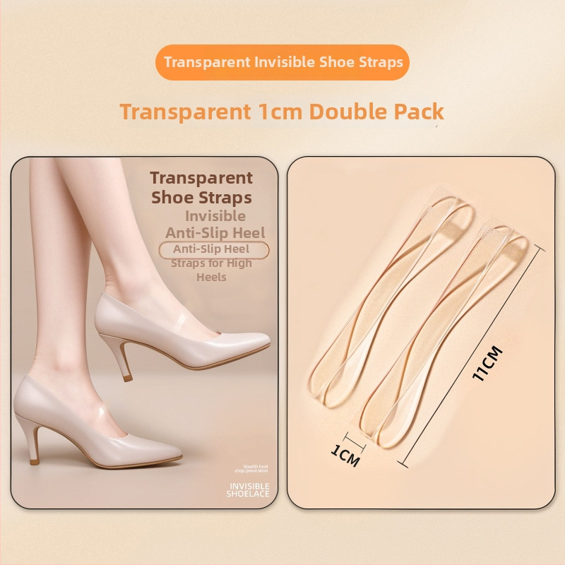 Skaidrūs nematomi moterų aukštakulnių batų raišteliai su anti-slip juostomis, užtikrinantys tvirtą laikymą — Prekės kodas: Cx-yunqie — Sezonos: visos