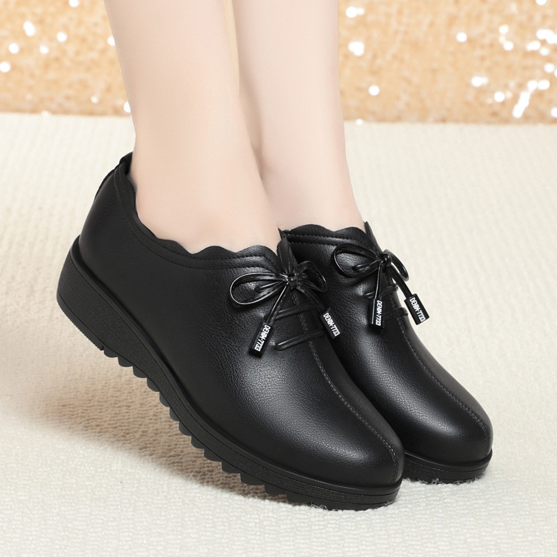 Pantofi damă casual, confortabili, cu vârf rotund, partea superioară din microfibră, branț din microfibră, talpă din cauciuc, toc mediu 3–5 cm, gleznă joasă