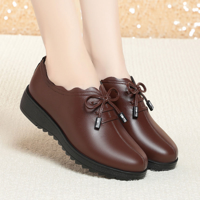 Pantofi damă casual, confortabili, cu vârf rotund, partea superioară din microfibră, branț din microfibră, talpă din cauciuc, toc mediu 3–5 cm, gleznă joasă