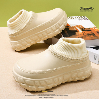 Unisex παντόφλες από βαμβάκι με επάνω μέρος από EVA, επένδυση από βαμβάκι, μεσαίου ύψους και τακούνι 3-5 εκ. (χειμώνας-φθινόπωρο)