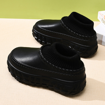 Unisex παντόφλες από βαμβάκι με επάνω μέρος από EVA, επένδυση από βαμβάκι, μεσαίου ύψους και τακούνι 3-5 εκ. (χειμώνας-φθινόπωρο)