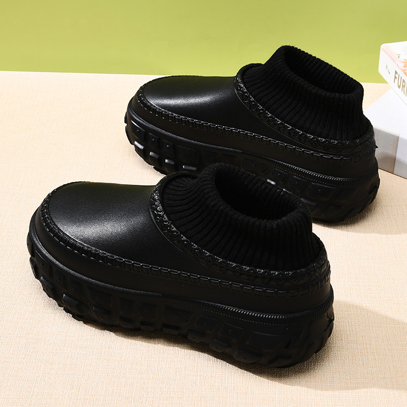 Unisex παντόφλες από βαμβάκι με επάνω μέρος από EVA, επένδυση από βαμβάκι, μεσαίου ύψους και τακούνι 3-5 εκ. (χειμώνας-φθινόπωρο)