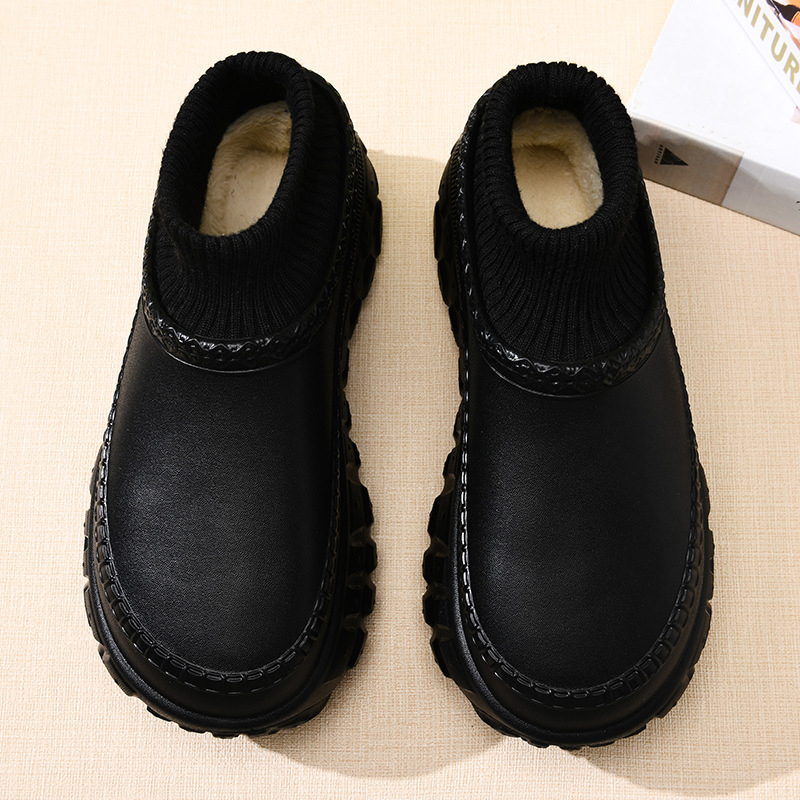 Unisex παντόφλες από βαμβάκι με επάνω μέρος από EVA, επένδυση από βαμβάκι, μεσαίου ύψους και τακούνι 3-5 εκ. (χειμώνας-φθινόπωρο)