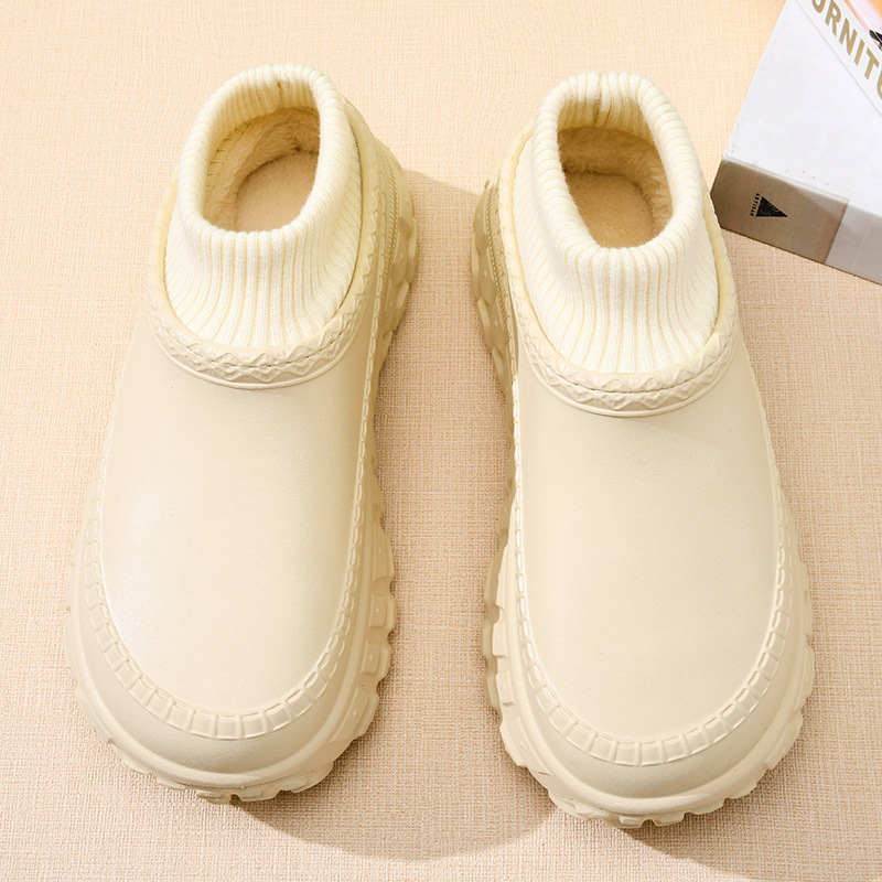 Unisex παντόφλες από βαμβάκι με επάνω μέρος από EVA, επένδυση από βαμβάκι, μεσαίου ύψους και τακούνι 3-5 εκ. (χειμώνας-φθινόπωρο)