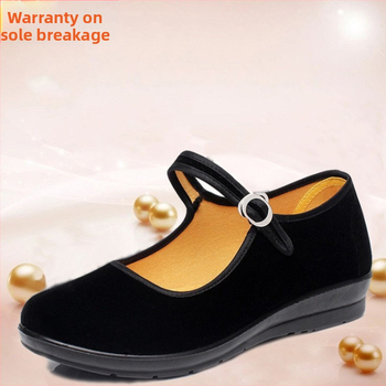 Moterų audinių bateliai su medvilniniu viršumi, apvalus pirštas, žemas kulnas 1-3 cm, kompozitinė padas