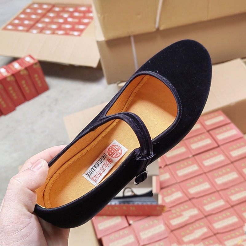 Moterų audinių bateliai su medvilniniu viršumi, apvalus pirštas, žemas kulnas 1-3 cm, kompozitinė padas