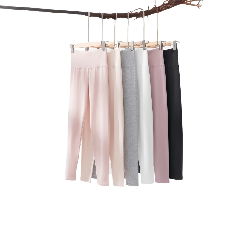 Női All-in-One pamut termosz nadrág, magas derék, 95% pamut + 5% elasztán bélés, kilencpontos hossz, nagy rugalmasság
