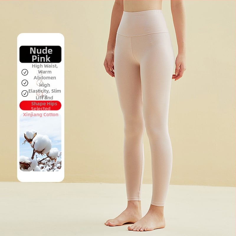 Női All-in-One pamut termosz nadrág, magas derék, 95% pamut + 5% elasztán bélés, kilencpontos hossz, nagy rugalmasság