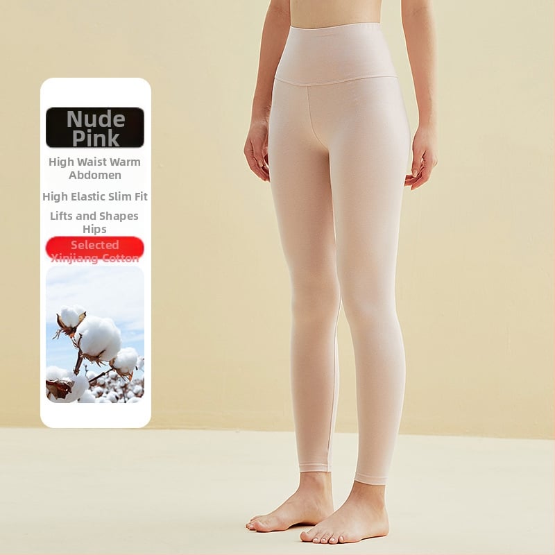 Női All-in-One pamut termosz nadrág, magas derék, 95% pamut + 5% elasztán bélés, kilencpontos hossz, nagy rugalmasság