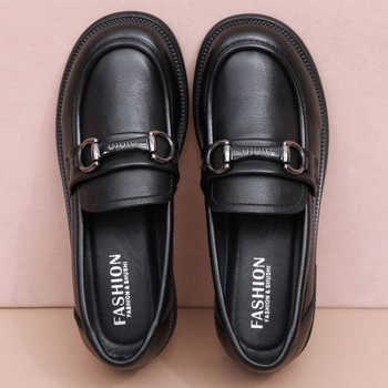 Naistele slip-on loaferid, Jaapani stiilis, ümmargune nina, PU ülaosa, kummist tallaga