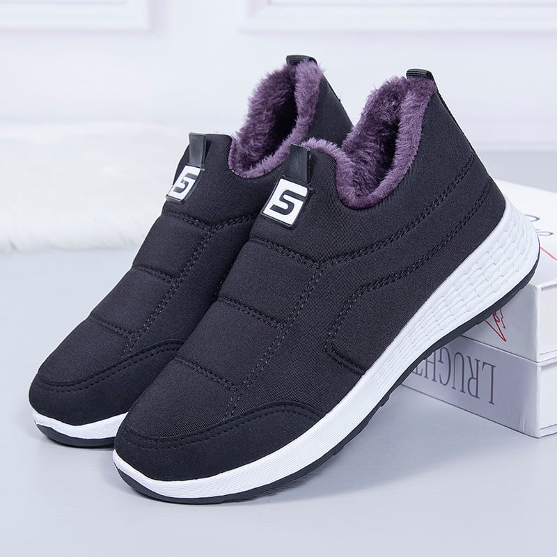 Γυναικεία βαμβακερά υφασμάτινα παπούτσια για σπίτι (Φθινόπωρο, επάνω μέρος: ύφασμα, εσωτερικό: τεχνητό κοντό βελούδινο, πάτος: τεχνητή μαλλί, χαμηλό τακούνι 1-3 εκ.)