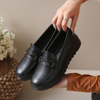 Pantofi de lucru impermeabili pentru femei, din piele microfibră, talpă PU, branț EVA, anti-derapare, toc pătrat mic