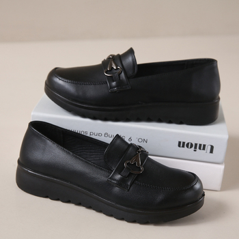 Pantofi de lucru impermeabili pentru femei, din piele microfibră, talpă PU, branț EVA, anti-derapare, toc pătrat mic