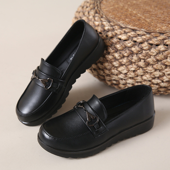 Pantofi de lucru impermeabili pentru femei, din piele microfibră, talpă PU, branț EVA, anti-derapare, toc pătrat mic