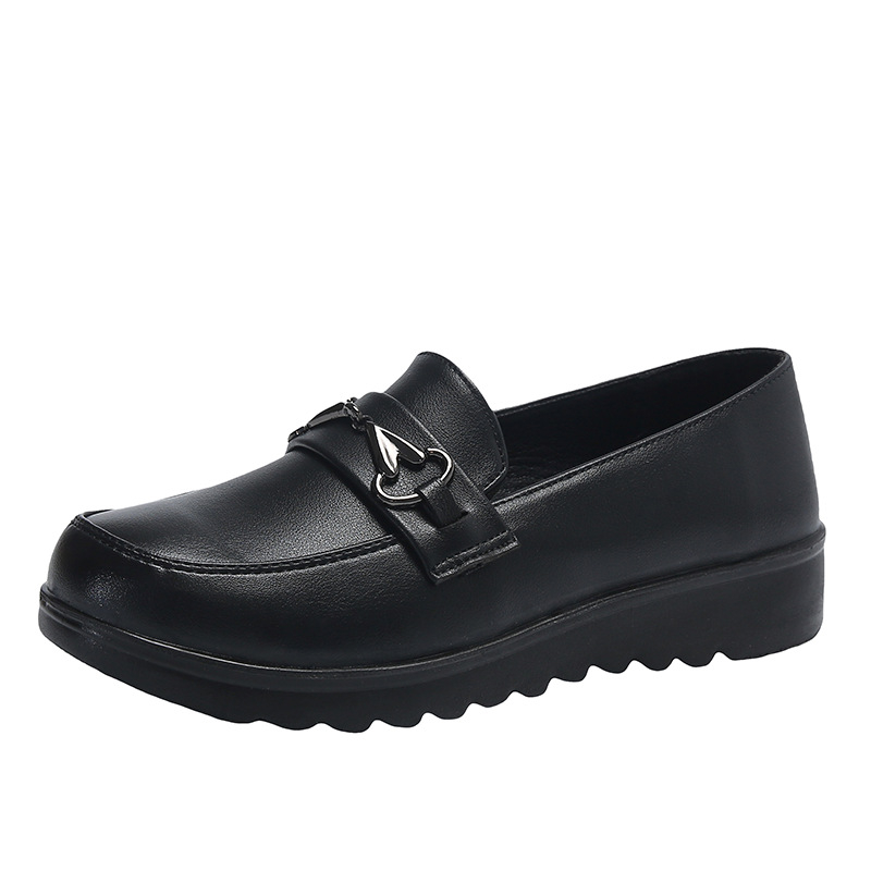 Pantofi de lucru impermeabili pentru femei, din piele microfibră, talpă PU, branț EVA, anti-derapare, toc pătrat mic