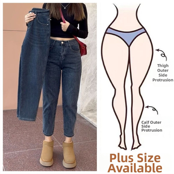 Augsta vidukļa džinsi, biezs džinsa audums, mikroelastīgums, plata kāja