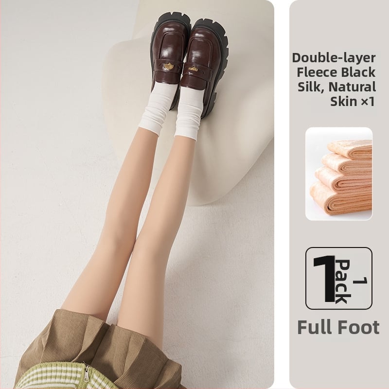 Kétrétegű harisnya levehető leggings-szel nőknek — nejlon, farizmok emelése, láthatatlan hatás, vastagított