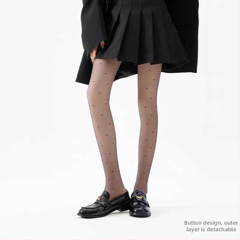 Kétrétegű harisnya levehető leggings-szel nőknek — nejlon, farizmok emelése, láthatatlan hatás, vastagított