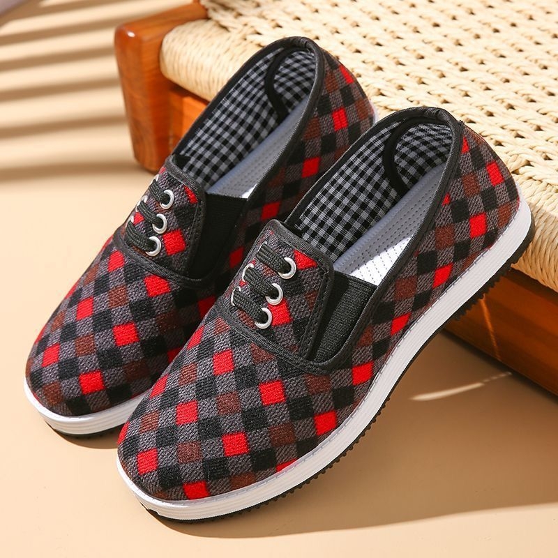 Naiste tekstiilist slip-on kingad, hingavad ja kerged, ümmarguse ninaga, pealmine kiht puuvillane, sisu kunstlik karusnahk