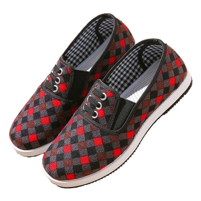 Naiste tekstiilist slip-on kingad, hingavad ja kerged, ümmarguse ninaga, pealmine kiht puuvillane, sisu kunstlik karusnahk