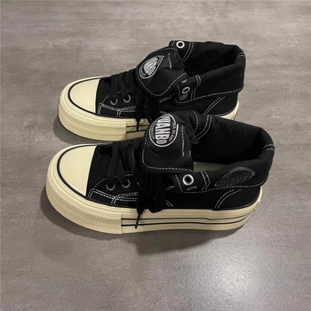 Naiste kanvas tossud kõrge varrega, paks talla, nöörid, hingav puuvillane vooder