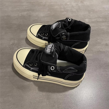 Naiste kanvas tossud kõrge varrega, paks talla, nöörid, hingav puuvillane vooder