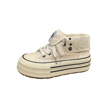 Naiste kanvas tossud kõrge varrega, paks talla, nöörid, hingav puuvillane vooder