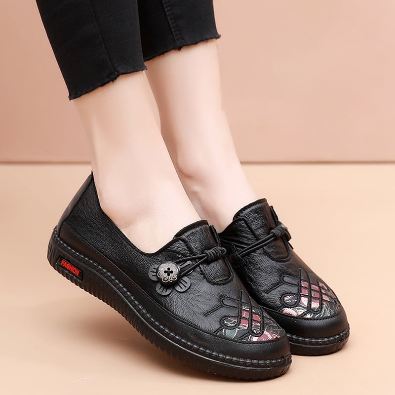 Pantofi dama din material textil, în stil Beijing vechi, respirabili și ușori, partea superioară din microfibră, talpă PU, vârf rotund, toc mic 1-3 cm