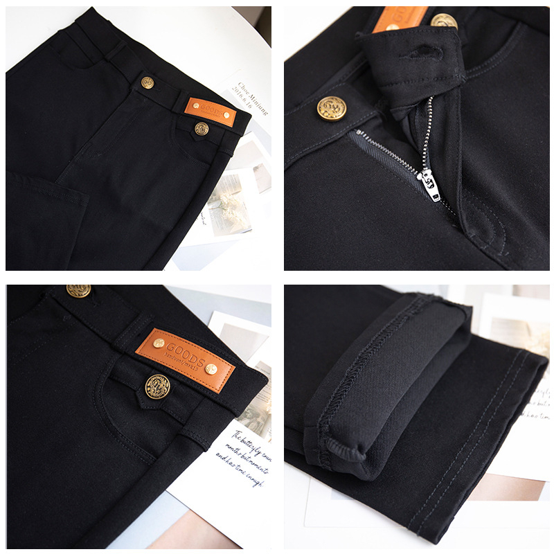 Női ceruza farmerek, magas derekú, rugalmas denim, utcai hipster stílus, nyár 2025