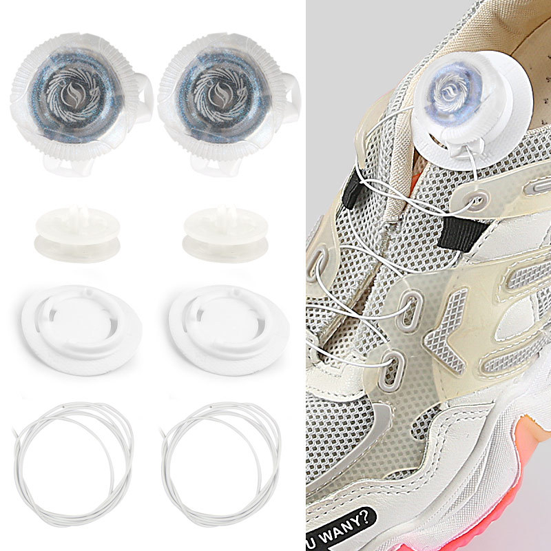 Forgó acélsodronyos cipőcsat sneakershez és textilcipőkhöz, fűző nélkül, anti-esés (Anyag: acélsodrony; Mechanizmus: forgó csat; Kompatibilitás: sneakers, textilcipők; Minden évszak)