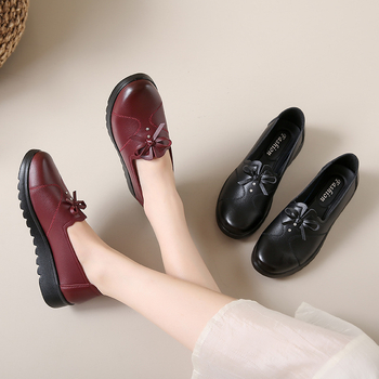 Pantofi casual pentru femei, cu partea superioară din microfibră, talpă din poliuretan, antiderapant, toc pătrat mic 1–3 cm, căptușire EVA