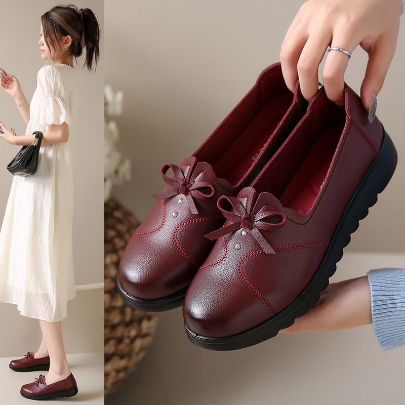 Pantofi casual pentru femei, cu partea superioară din microfibră, talpă din poliuretan, antiderapant, toc pătrat mic 1–3 cm, căptușire EVA