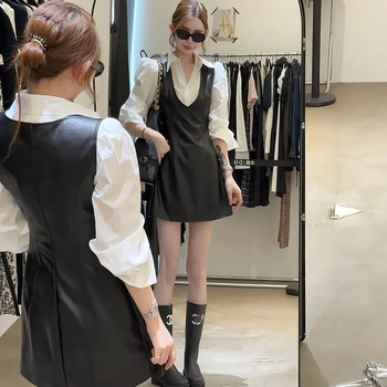 Costum two-piece pentru femei, fustă, mâneci lungi, croială tridimensională, toamnă 2025, poliester 95%+