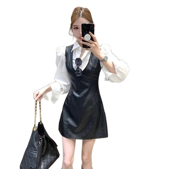 Costum two-piece pentru femei, fustă, mâneci lungi, croială tridimensională, toamnă 2025, poliester 95%+