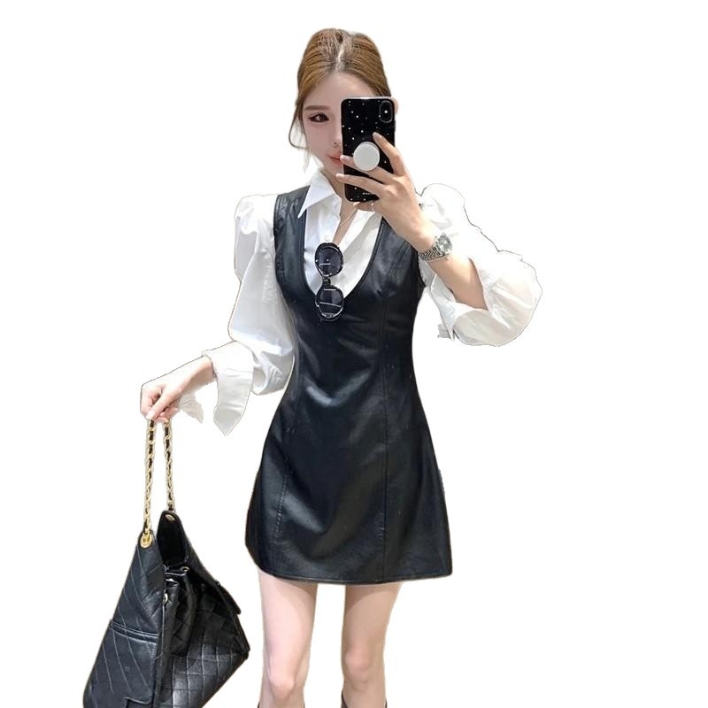 Costum two-piece pentru femei, fustă, mâneci lungi, croială tridimensională, toamnă 2025, poliester 95%+